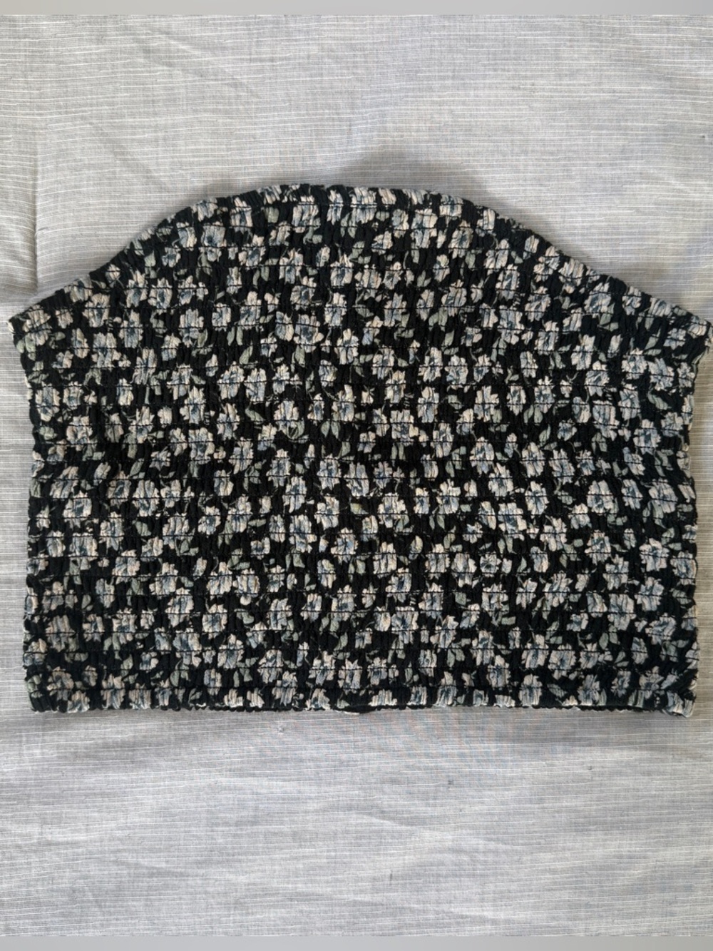 Floral Strapless Navy Crop Top